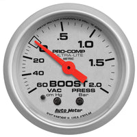 Thumbnail for Autometer Ultra-Lite 52mm 60cm/HG-2.0Bar Mechanical Vacuum/Boost Gauge