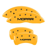Thumbnail for MGP 4 Caliper Covers Engraved Front & Rear MOPAR Yellow finish black ch