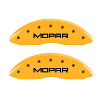 Thumbnail for MGP 4 Caliper Covers Engraved Front & Rear MOPAR Yellow finish black ch