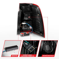 Thumbnail for ANZO 07-17 For Expedition LED Taillights w/ Light Bar Chrome Housing Red/Clear Lens