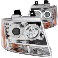 Thumbnail for ANZO 2007-2013 Chevrolet Avalanche Projector Headlights w/ Halo Chrome