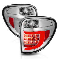 Thumbnail for ANZO 2004-2007 Dodge Grand Caravan LED Tail Lights w/ Light Bar Chrome Housing Clear Lens