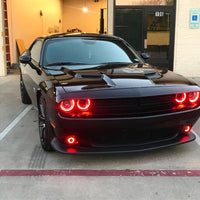 Thumbnail for Oracle 15-21 Dodge Challenger Waterproof LED Fog Light Halo Kit - ColorSHIFT SEE WARRANTY