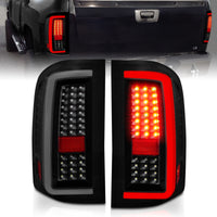 Thumbnail for ANZO 2007-2013 Chevrolet Silverado1500/ 2500/ 3500 LED Tail Lights w/ Light Bar Black Housing Smoke