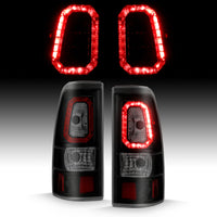 Thumbnail for ANZO 2003-2006 Chevy Silverado 1500 LED Taillights Plank Style Black w/Smoke Lens