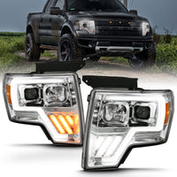 Thumbnail for ANZO 2009-2013 Ford F-150 Projector Light Bar G4 Switchback H.L. Chrome Amber