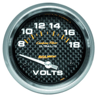 Thumbnail for Autometer Carbon Fiber 2-5/8in 18V Electric Voltmeter Gauge