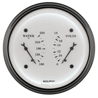 Thumbnail for AutoMeter Gauge Dual Wtmp & Volt 3-3/8in. 250 Deg. F & 18V Elec Old Tyme White