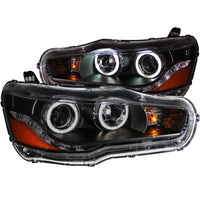 Thumbnail for ANZO 2008-2015 Mitsubishi Lancer Projector Headlights w/ Halo Black (CCFL)