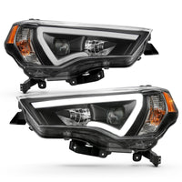 Thumbnail for ANZO 14-18 Toyota 4 Runner Plank Style Projector Headlights Black w/ Amber