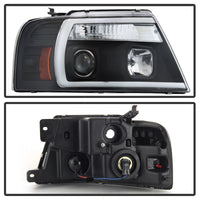 Thumbnail for Spyder 04-08 Ford F-150 Projector Headlights - Light Bar DRL - Black PRO-YD-FF15004V2-LB-BK