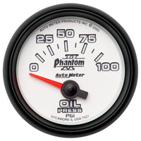 Thumbnail for Autometer Phantom II 52mm Short Sweep Electronic 0-100psi Oil Pressure Gauge
