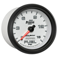 Thumbnail for Autometer Phantom II 2-5/8in 0-15PSI Mechanical Fuel Pressure Gauge