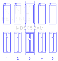 Thumbnail for King Chrysler/Mitsubishi 122ci 2.0L (Size STD) Main Bearing Set