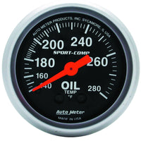 Thumbnail for Autometer Sport-Comp 52.4mm 140-280 Deg F Mech Oil Temp Gauge