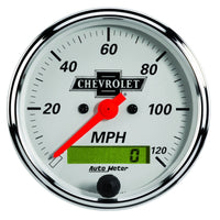 Thumbnail for AutoMeter Gauge Speedo 3-1/8in. 120MPH Elec Prog W/ Lcd Odo Chevrolet Heritage Bowtie
