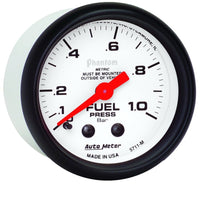 Thumbnail for Autometer Phantom 2-1/16in 0-1.0 Bar Mechanical Fuel Pressure Gauge