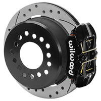 Thumbnail for Wilwood Chevrolet 7-5/8in Rear Axle Dynapro Disc Brake Kit 11in Drilled/Slotted Rotor -Black Caliper