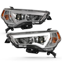 Thumbnail for ANZO 14-18 Toyota 4 Runner Plank Style Projector Headlights Chrome w/ Amber