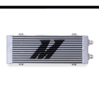 Thumbnail for Mishimoto Universal Medium Bar and Plate Dual Pass Silver Oil Cooler