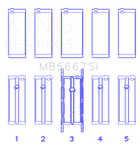 Thumbnail for King Mini W10B16A/W11B16A (Size 0.25) Silicon Bi-Metal Aluminum Main Bearing Set