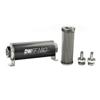 Thumbnail for DeatschWerks Stainless Steel 3/8in 40 Micron Universal Inline Fuel Filter Housing Kit (160mm)