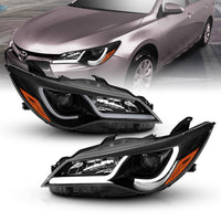 Thumbnail for ANZO Projector Headlights With Plank Style Design Black w/Amber 15-16 Toyota Camry (4DR)