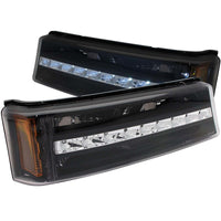 Thumbnail for ANZO 2003-2006 Chevrolet Silverado 1500 LED Parking Lights Black w/ Amber Reflector