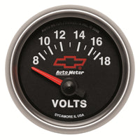 Thumbnail for Autometer GM Bowtie Black 2-1/16 Voltmeter 8-18V