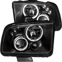 Thumbnail for ANZO 2005-2009 Ford Mustang Projector Headlights w/ Halo Black