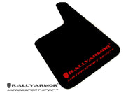 Thumbnail for Rally Armor Universal Fit (No Hardware) Motorsport Spec Black UR Mud Flap Red Logo
