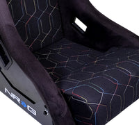 Thumbnail for NRG FRP Bucket Seat (Black w/ Multi Color Geometric Pattern) - Large