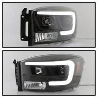 Thumbnail for Spyder Dodge Ram 1500 06-08 V2 Projector Headlights - Light Bar DRL - Black (PRO-YD-DR06V2-LB-BK)