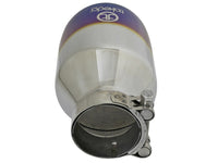 Thumbnail for aFe Takeda 304 Stainless Steel Clamp-On Exhaust Tip 2.5in. Inlet / 4.5in. Outlet - Blue Flame