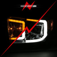 Thumbnail for ANZO 14-17 Toyota Tundra Plank Style Projector Headlights Chrome w/ Amber