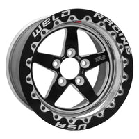Thumbnail for Weld S71 15x10.33 / 5x4.5 BP / 7.5in. BS Black Wheel (Medium Pad) - Black Single Beadlock MT