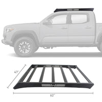 Thumbnail for Go Rhino 16-23 Toyota Tacoma DC Ceros Low Profile Roof Rack - Tex. Blk