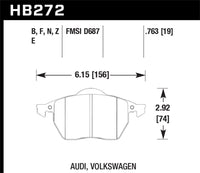 Thumbnail for Hawk 00-06 Audi TT 1.8 HPS Street Front Brake Pads