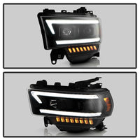Thumbnail for Spyder 19-22 Dodge Ram 2500 (Halogen Only) Projector Headlights - Black PRO-YD-DR19HDHALSI-SEQ-BK