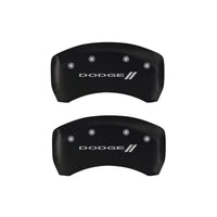 Thumbnail for MGP 4 Caliper Covers Engraved Front & Rear With stripes/Dodge Red finish silver ch