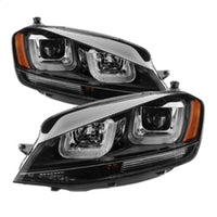 Thumbnail for Spyder Volkswagen Golf VII 14-16 Projector Headlights DRL LED Blk Stripe Blk PRO-YD-VG15-BLK-DRL-BK