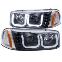 Thumbnail for ANZO 1999-2006 Gmc Sierra 1500 Projector Headlights w/ U-Bar Black