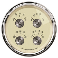 Thumbnail for AutoMeter Gauge Quad 5in. 0 Ohm(e) to 90 Ohm(f) Elec Prestige Antq. Ivory