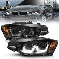 Thumbnail for ANZO 2012-2015 BMW 3 Series Projector Headlights w/ U-Bar Black
