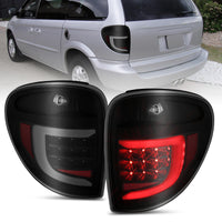 Thumbnail for ANZO 2004-2007 Dodge Grand Caravan LED Tail Lights w/ Light Bar Black Housing Smoke Lens