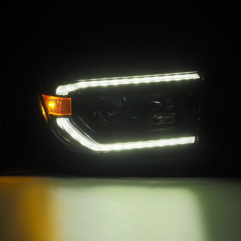 AlphaRex 07-13 Toyota Tundra / 08-17 Sequoia LUXX-Series LED Proj HL Blk w/Actv Lgt Seq. Sig + DRL