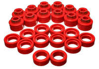Thumbnail for Energy Suspension 92-99 GM Denal XL/Suburban 2WD/Yukon XL 2WD Red Body (Cab) Mount Set