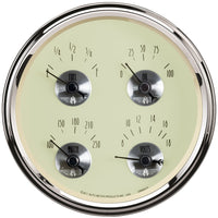 Thumbnail for AutoMeter Gauge Quad 5in. 240 Ohm(e) to 33 Ohm(f) Elec Prestige Antq. Ivory