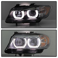 Thumbnail for Spyder BMW E90 3-Series 06-08 4DR V2 Headlights - HID Only - Black PRO-YD-BMWE9005V2-HID-DRL-BK