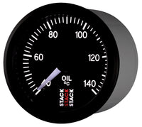 Thumbnail for Autometer Stack 52mm 40-140 Deg C 1/8in NPTF Male Pro Stepper Motor Oil Temp Gauge - Black